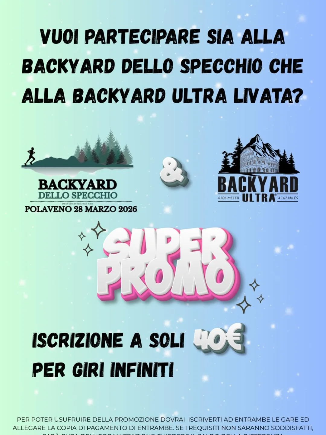 Backyard dello Specchio e BackYard Ultra Livata a prezzo speciale!